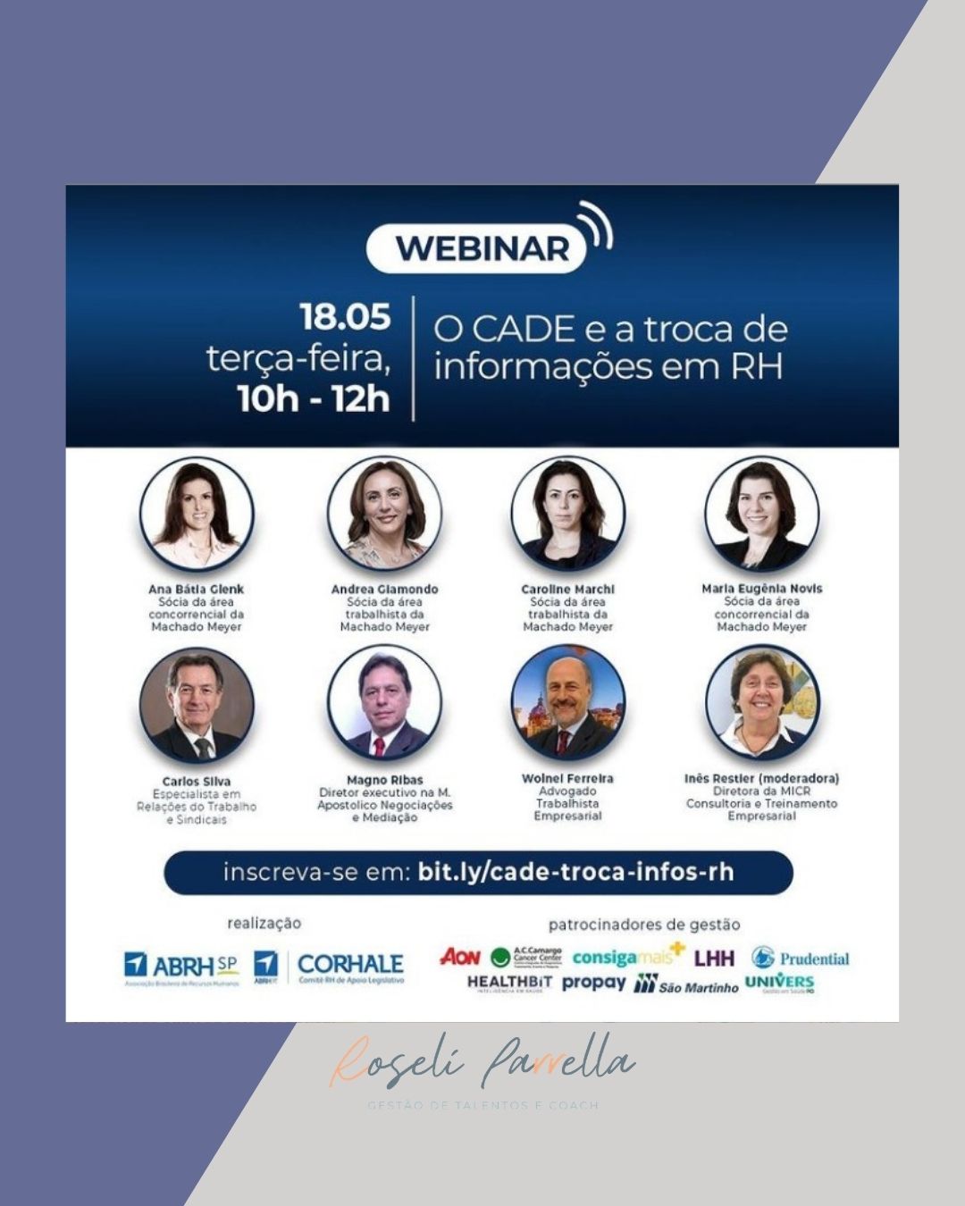Mais detalhes sobre Webinar – O CADE e a troca de informações em RH